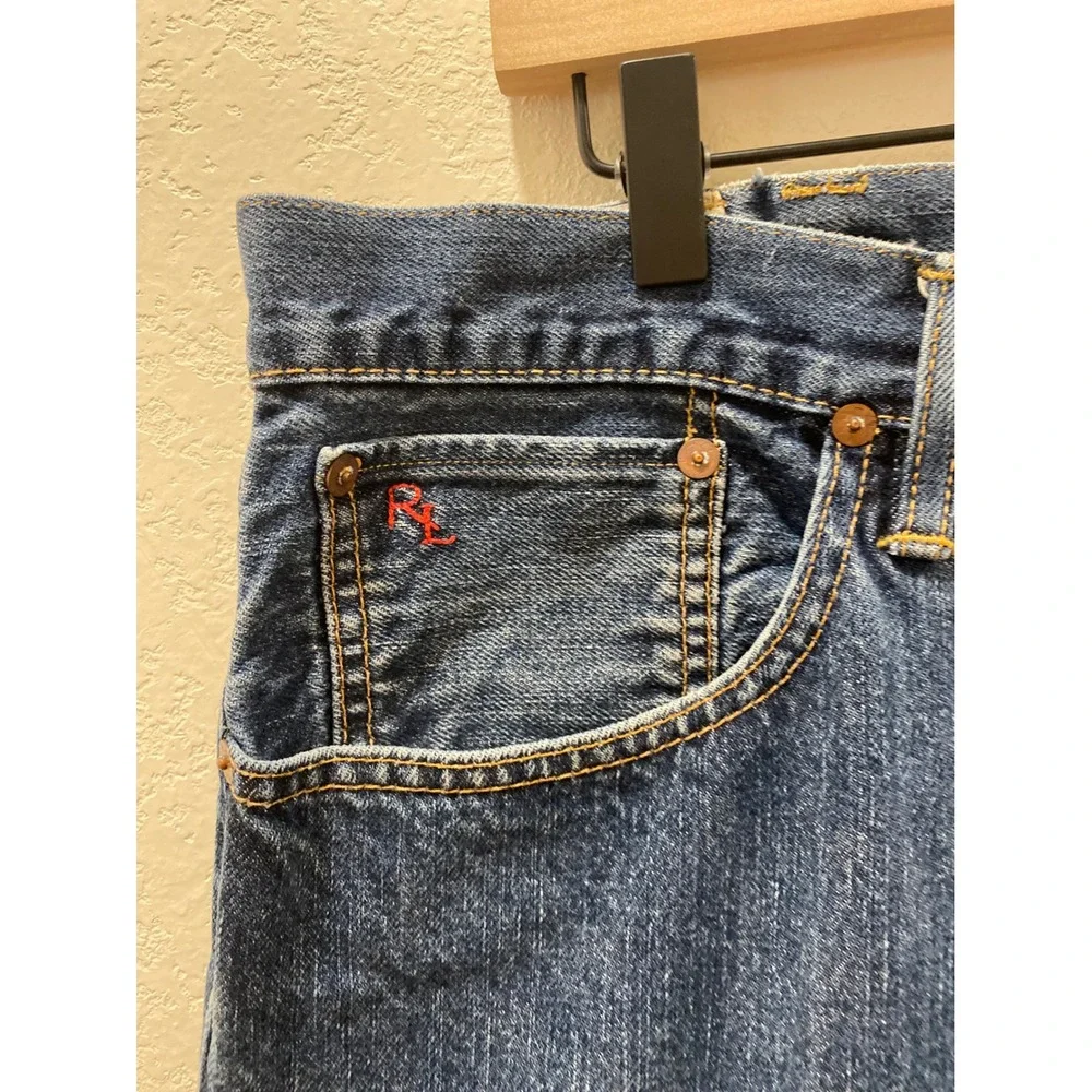 Polo Ralph Lauren Hampton Straight Mens Jeans Dark Wash Blue Denim